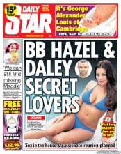 Daily Star (UK) Newspaper Front Page for 25 July 2013