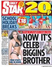 Daily Star (UK) Newspaper Front Page for 25 July 2016