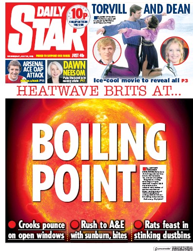 Daily Star Newspaper Front Page (UK) for 25 July 2018