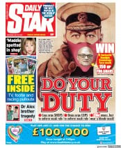 Daily Star (UK) Newspaper Front Page for 25 July 2020