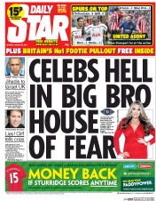 Daily Star (UK) Newspaper Front Page for 25 August 2014