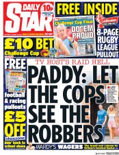 Daily Star (UK) Newspaper Front Page for 25 August 2018