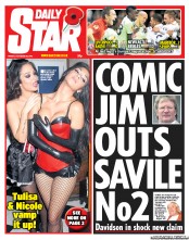 Daily Star (UK) Newspaper Front Page for 26 October 2012