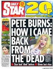 Daily Star (UK) Newspaper Front Page for 26 October 2016