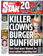 Daily Star (UK) Newspaper Front Page for 26 October 2017
