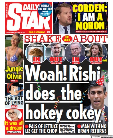 Daily Star Newspaper Front Page (UK) for 26 October 2022