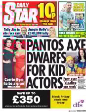 Daily Star (UK) Newspaper Front Page for 26 November 2018