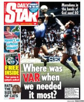 Daily Star (UK) Newspaper Front Page for 26 November 2020