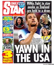 Daily Star front page for 26 November 2022