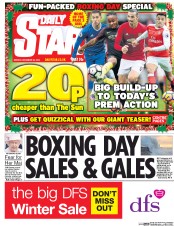 Daily Star (UK) Newspaper Front Page for 26 December 2016