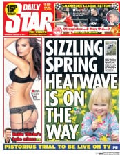 Daily Star (UK) Newspaper Front Page for 26 February 2014