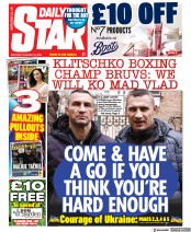 Daily Star (UK) Newspaper Front Page for 26 February 2022