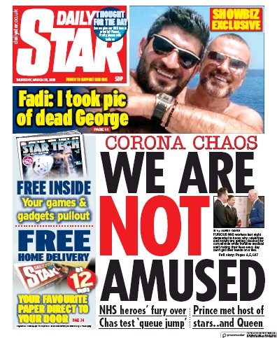 Daily Star Newspaper Front Page (UK) for 26 March 2020