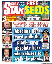 Daily Star (UK) Newspaper Front Page for 26 March 2022