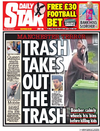 Daily Star Newspaper Front Page (UK) for 26 May 2017