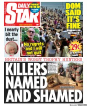 Daily Star (UK) Newspaper Front Page for 26 May 2020