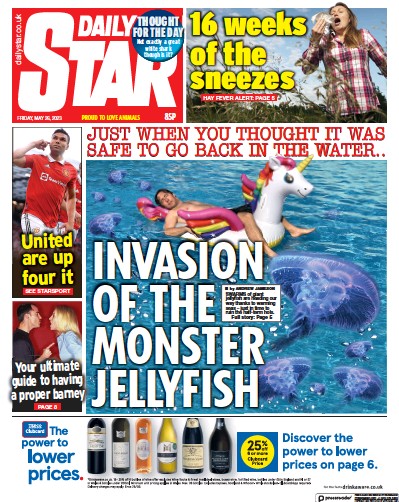 Daily Star Newspaper Front Page (UK) for 26 May 2023