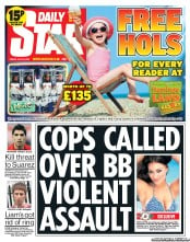 Daily Star Newspaper Front Page (UK) for 26 July 2013