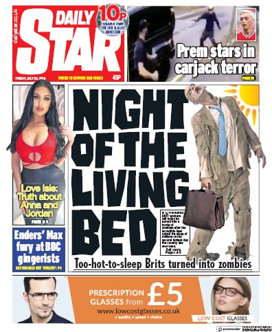 Daily Star Newspaper Front Page (UK) for 26 July 2019
