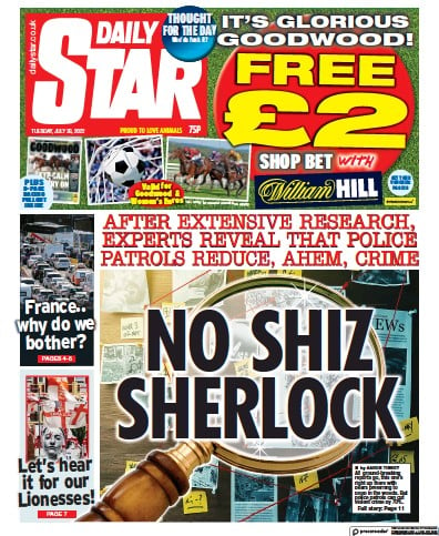 Daily Star Newspaper Front Page (UK) for 26 July 2022
