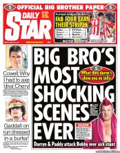 Daily Star (UK) Newspaper Front Page for 26 August 2011
