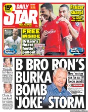 Daily Star (UK) Newspaper Front Page for 26 August 2013