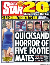 Daily Star (UK) Newspaper Front Page for 26 August 2016