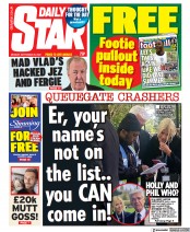Daily Star front page for 26 September 2022