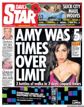Daily Star (UK) Newspaper Front Page for 27 October 2011