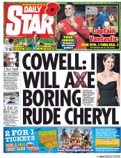 Daily Star Newspaper Front Page (UK) for 27 October 2014