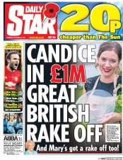 Daily Star (UK) Newspaper Front Page for 27 October 2016