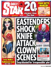 Daily Star (UK) Newspaper Front Page for 27 October 2017