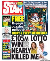 Daily Star (UK) Newspaper Front Page for 27 November 2019
