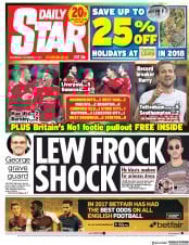 Daily Star (UK) Newspaper Front Page for 27 December 2017