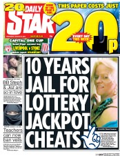 Daily Star (UK) Newspaper Front Page for 27 January 2016