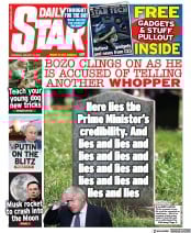 Daily Star (UK) Newspaper Front Page for 27 January 2022