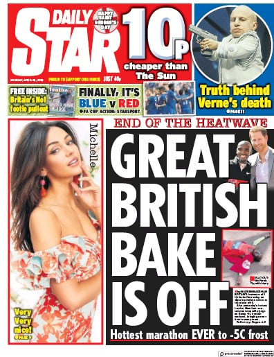 Daily Star Newspaper Front Page (UK) for 27 April 2018