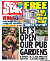 Daily Star (UK) Newspaper Front Page for 27 April 2020