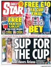 Daily Star (UK) Newspaper Front Page for 27 May 2017