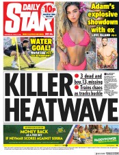 Daily Star (UK) Newspaper Front Page for 27 June 2018