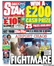 Daily Star (UK) Newspaper Front Page for 27 June 2022