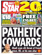 Daily Star (UK) Newspaper Front Page for 27 July 2016