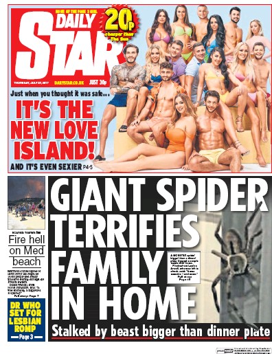 Daily Star Newspaper Front Page (UK) for 27 July 2017