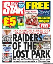 Daily Star (UK) Newspaper Front Page for 27 July 2021