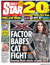 Daily Star (UK) Newspaper Front Page for 27 August 2016