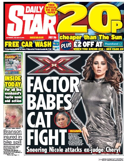 Daily Star Newspaper Front Page (UK) for 27 August 2016
