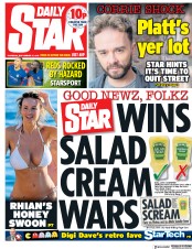 Daily Star (UK) Newspaper Front Page for 27 September 2018