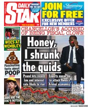 Daily Star (UK) Newspaper Front Page for 27 September 2022