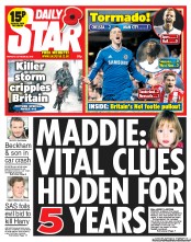 Daily Star Newspaper Front Page (UK) for 28 October 2013