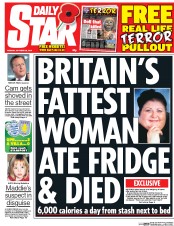 Daily Star (UK) Newspaper Front Page for 28 October 2014